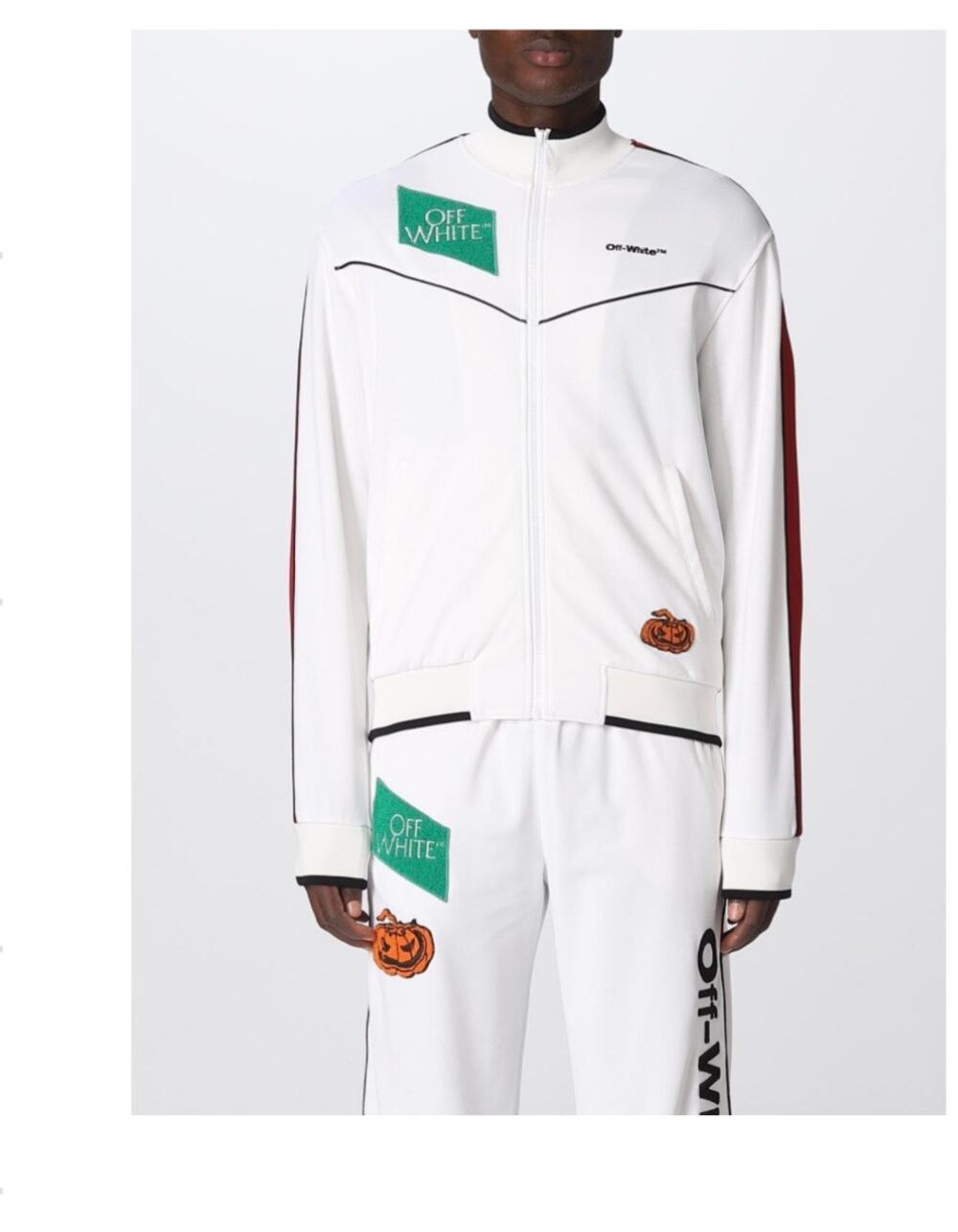 OFF-WHITE MENS MULTI LOGO TRACK JACKET SWEATSHIRT LARGE